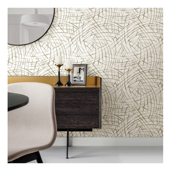 Papel pintado de trazos dorados a mano alzada - Gallery Hall 679786