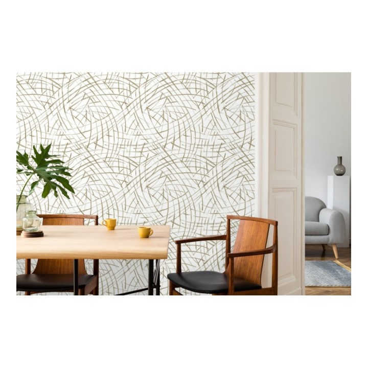 Papel pintado de trazos dorados a mano alzada - Gallery Hall 679786