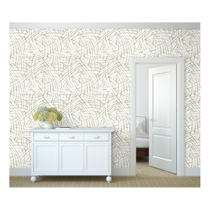 Papel pintado de trazos dorados a mano alzada - Gallery Hall 679786