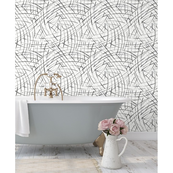 Papel pintado de trazos negros a mano alzada - Gallery Hall 679787