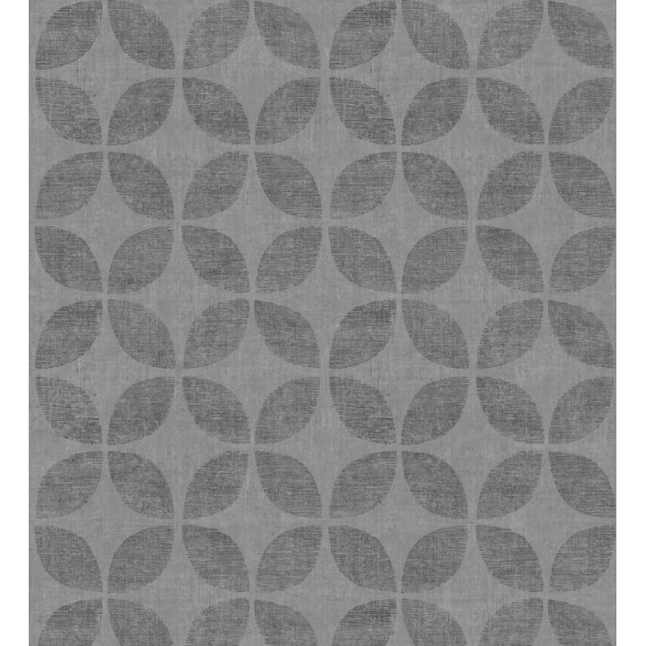 Papel pintado geométrico de círculos entrelazados tono gris oscuro - Clarkson 679793