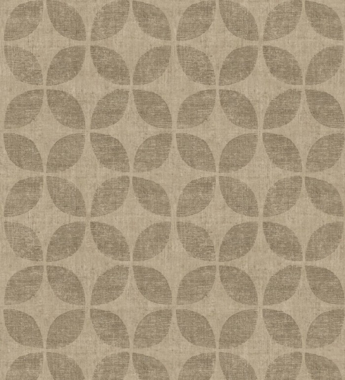 Papel pintado geométrico de círculos entrelazados tonos bronce - Clarkson 679795