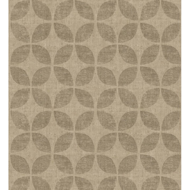 Papel pintado geométrico de círculos entrelazados tonos bronce - Clarkson 679795