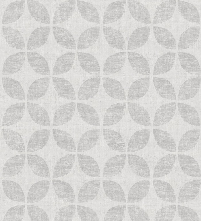 Papel pintado geométrico de círculos entrelazados tono gris claro - Clarkson 679796