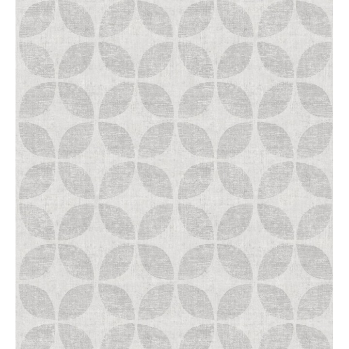 Papel pintado geométrico de círculos entrelazados tono gris claro - Clarkson 679796