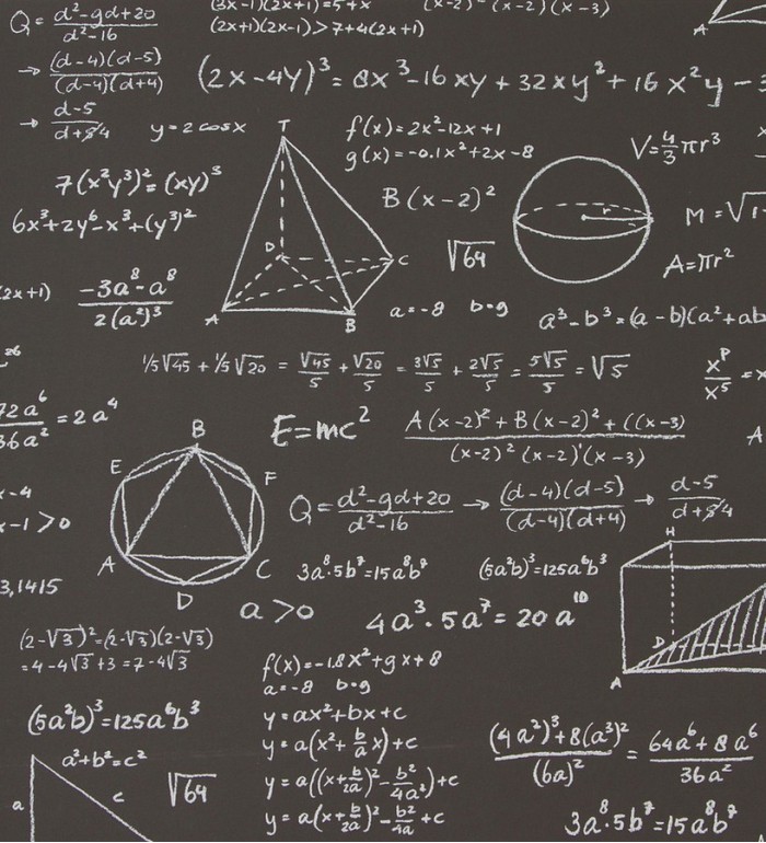 Papel pintado pizarra con problemas matemáticos - Tabella 118405