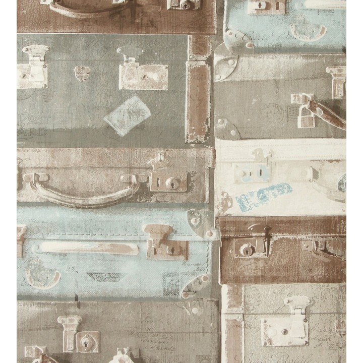 Papel pintado maletas de viaje Shabby Chic vintage - Jacquelin 118409