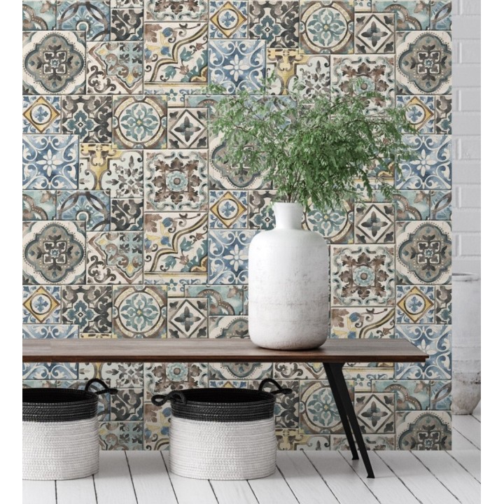 Papel pintado azulejos sevillanos Shabby Chic - Provenza 119486