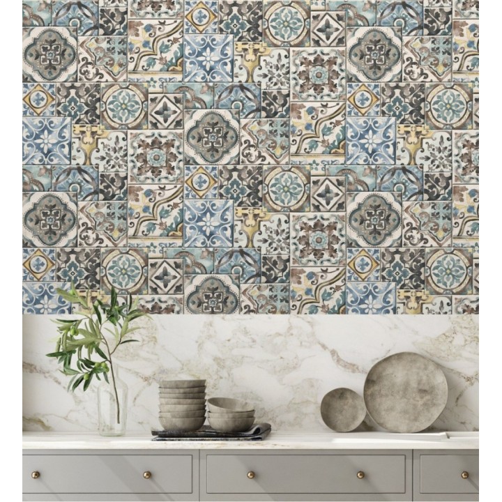 Papel pintado azulejos sevillanos Shabby Chic - Provenza 119486