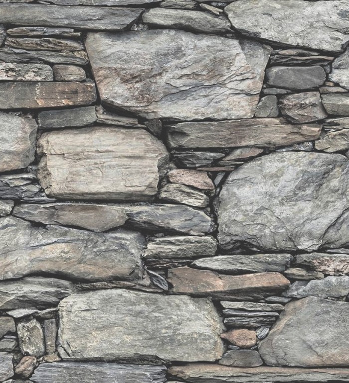 Papel pintado piedra estilo rústico fotográfico hiperrealista - Basalto 119489