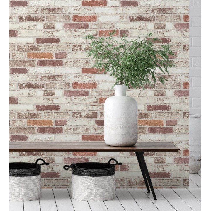 Papel pintado pared de ladrillo Shabby Chic - Memphis 119498