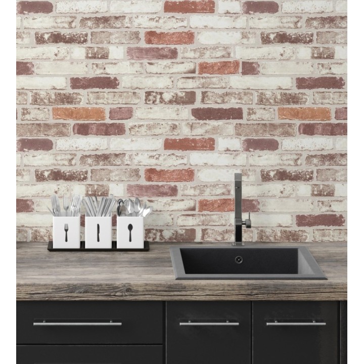 Papel pintado pared de ladrillo Shabby Chic - Memphis 119498