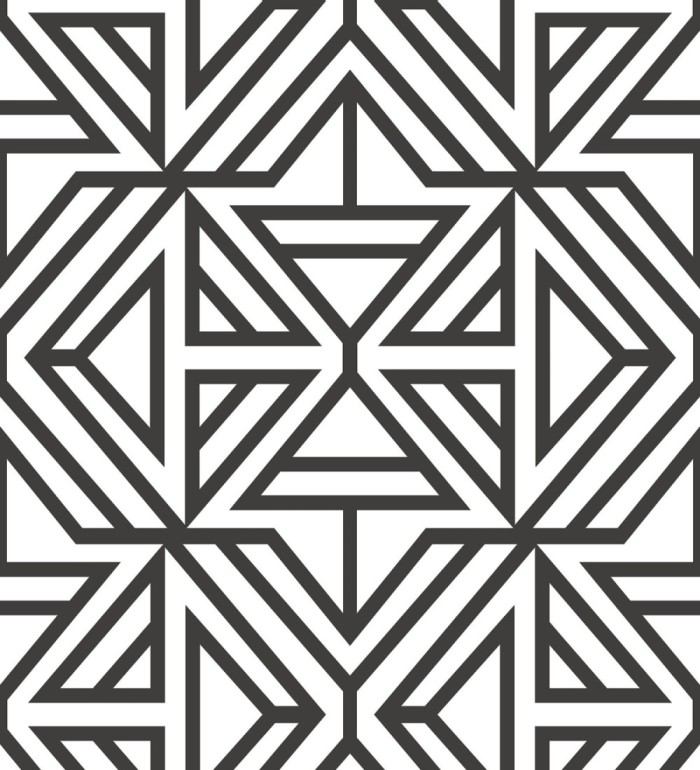 Papel pintado geométrico moderno blanco y negro - Monaco 679834