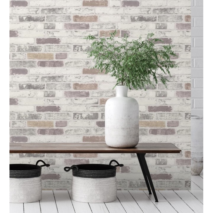 Papel pintado pared de ladrillo Shabby Chic - Memphis 119499