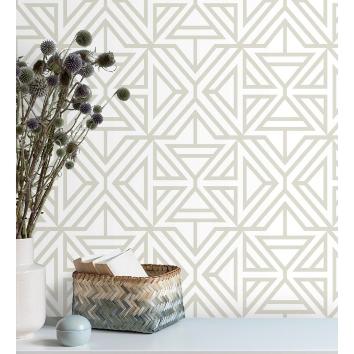 Papel pintado geométrico moderno gris claro - Monaco 679835