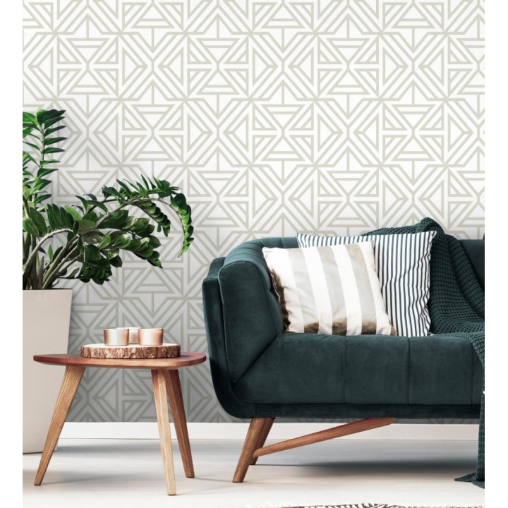 Papel pintado geométrico moderno gris claro - Monaco 679835