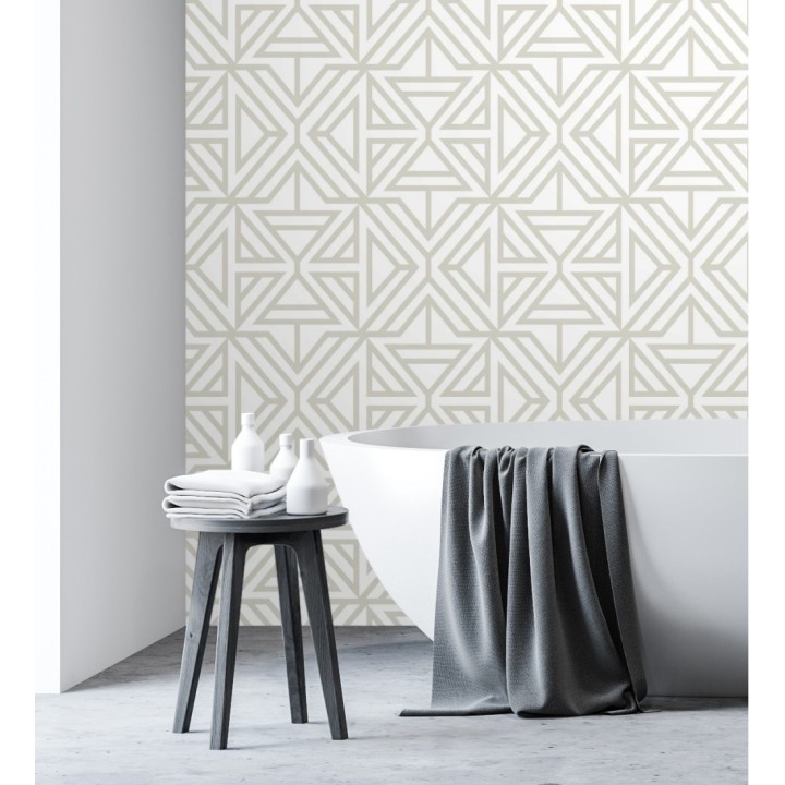 Papel pintado geométrico moderno gris claro - Monaco 679835