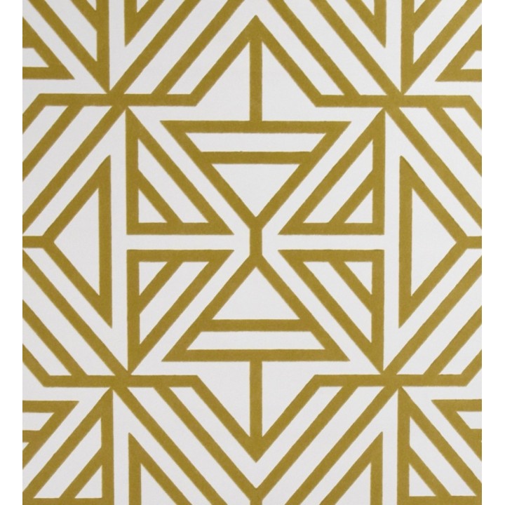 Papel pintado geométrico con terciopelo color amarillo mostaza - Monaco 679837