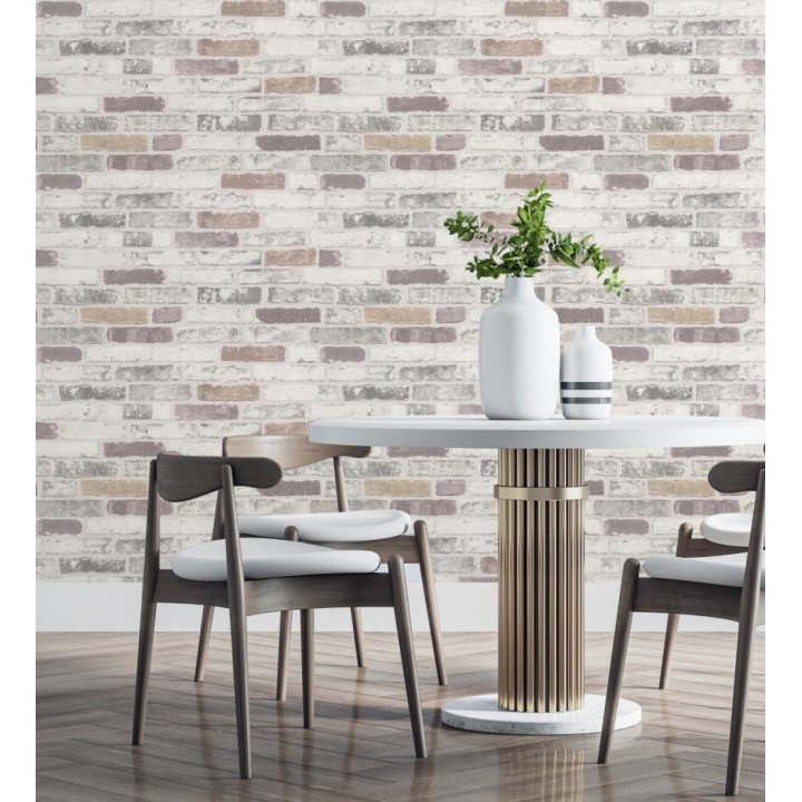 Papel pintado pared de ladrillo Shabby Chic - Memphis 119499