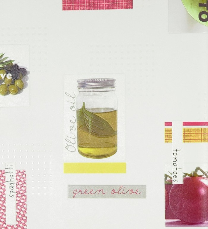 Papel pintado collage de cocina aceite y tomates - Bolognese 119508