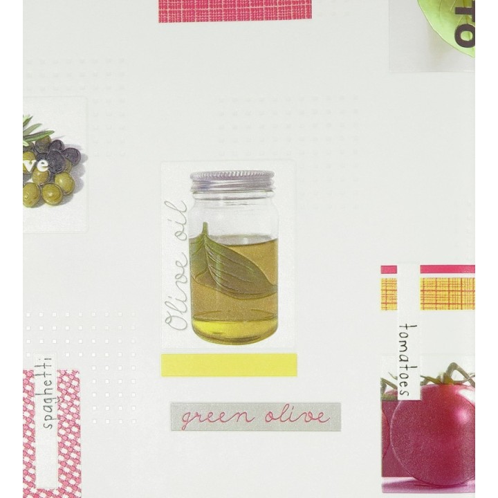 Papel pintado collage de cocina aceite y tomates - Bolognese 119508