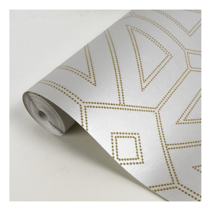 Papel pintado geométrico lujoso con incrustaciones de cristales de gel - Cooper Place 679842