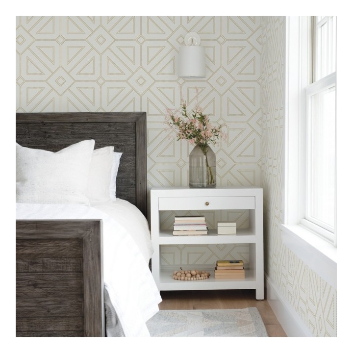 Papel pintado geométrico lujoso con incrustaciones de cristales de gel - Cooper Place 679842