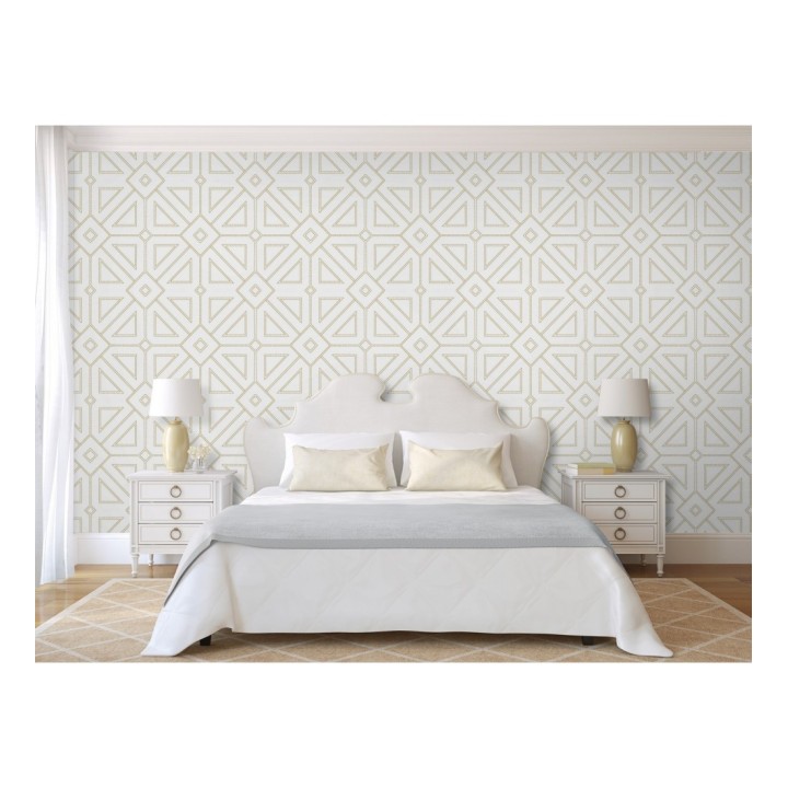 Papel pintado geométrico lujoso con incrustaciones de cristales de gel - Cooper Place 679842