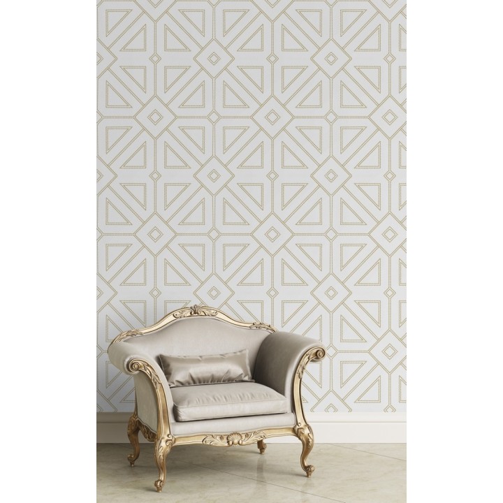 Papel pintado geométrico lujoso con incrustaciones de cristales de gel - Cooper Place 679842
