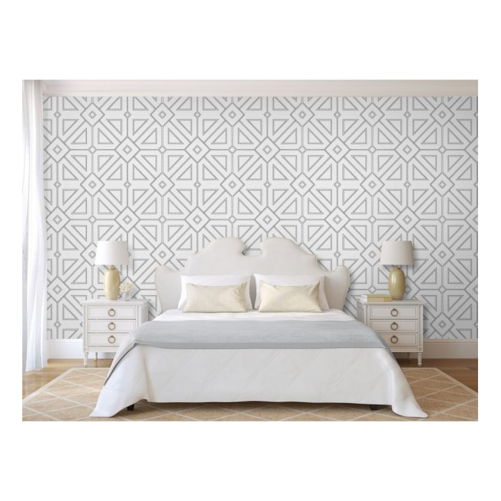 Papel pintado geométrico lujoso con incrustaciones de cristales de gel - Cooper Place 679843