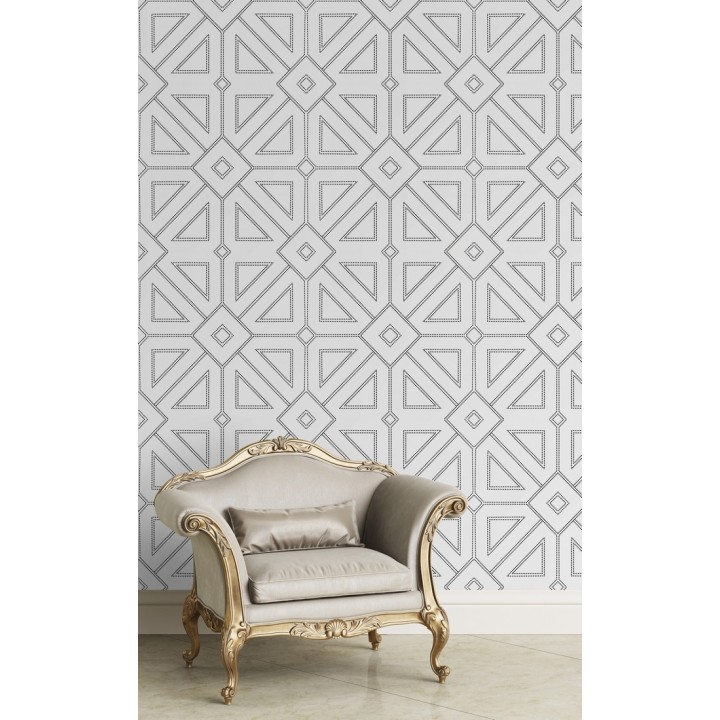 Papel pintado geométrico lujoso con incrustaciones de cristales de gel - Cooper Place 679843