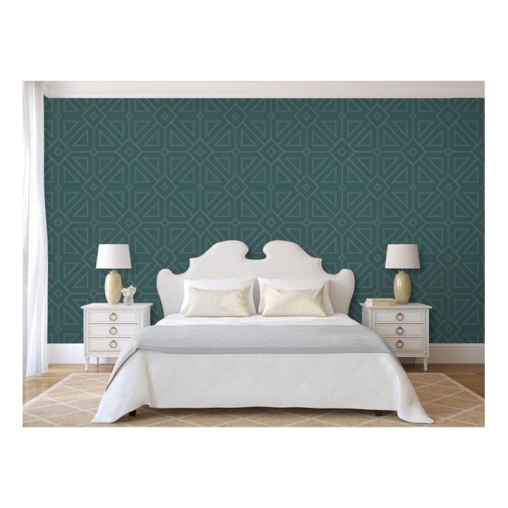 Papel pintado geométrico lujoso con incrustaciones de cristales de gel - Cooper Place 679844