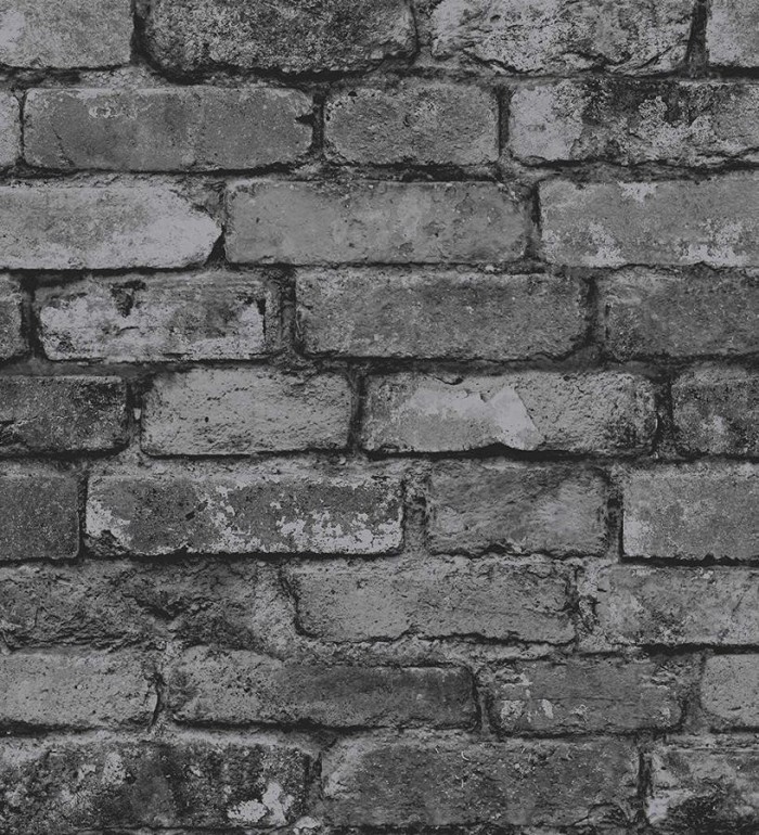 Papel pintado muro de ladrillo gris oscuro - Devon Street 680089