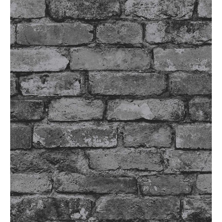 Papel pintado muro de ladrillo gris oscuro - Devon Street 680089