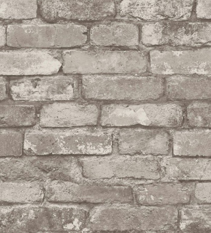Papel pintado muro de ladrillo gris claro - Devon Street 680091