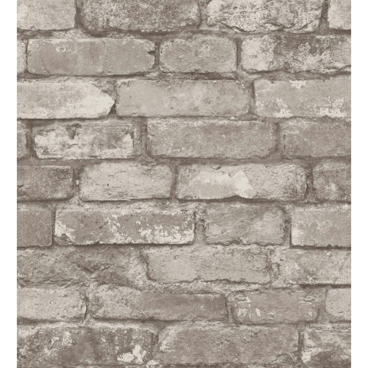 Papel pintado muro de ladrillo gris claro - Devon Street 680091
