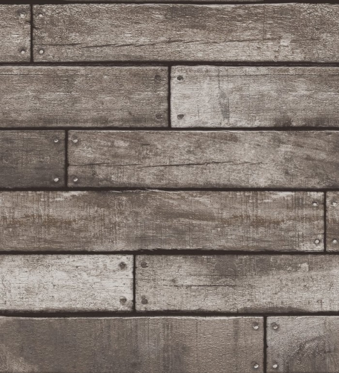 Papel pintado listones de madera con remaches metálicos - Pier Wood 680092