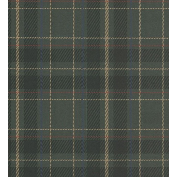 Papel pintado cuadros escoceses tonos verde - Glasgow Tartan 680093