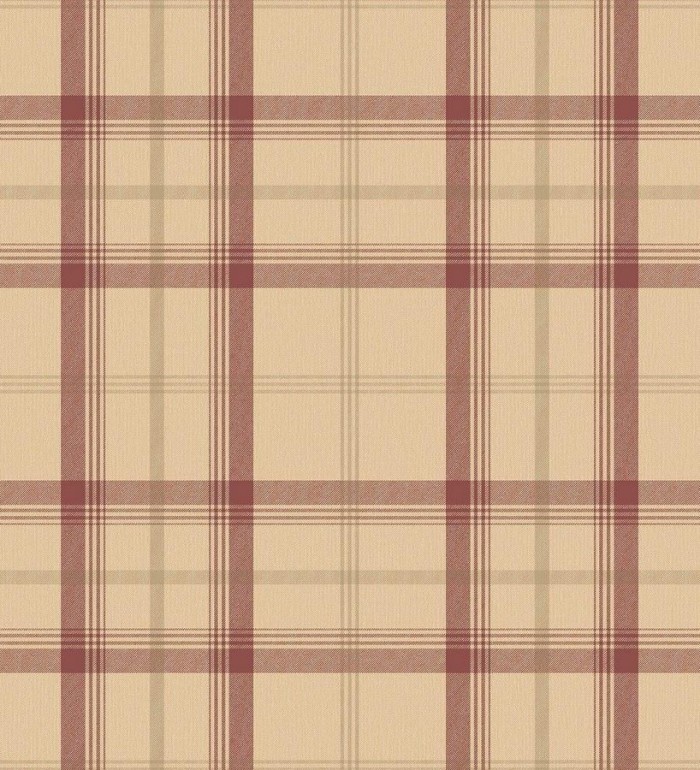 Papel pintado cuadros escoceses tonos rojizos - Harvard Classic 680094