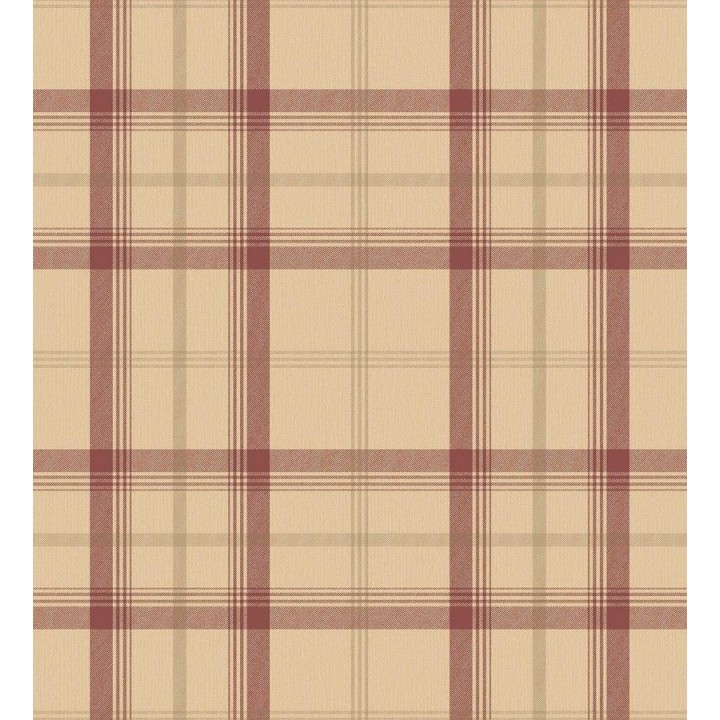 Papel pintado cuadros escoceses tonos rojizos - Harvard Classic 680094