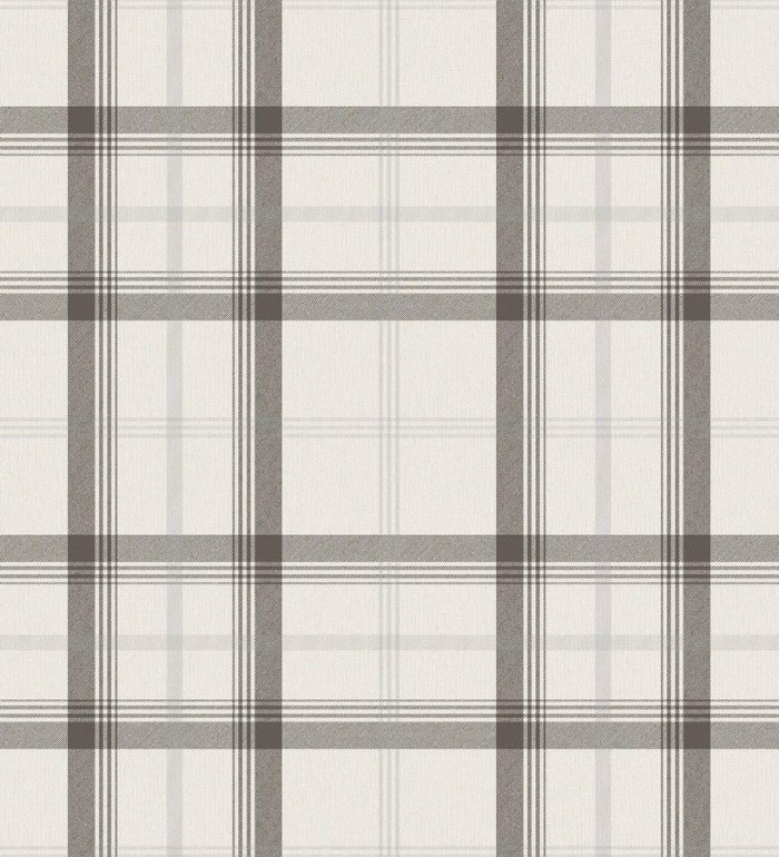 Papel pintado cuadros escoceses tonos grises - Harvard Classic 680095