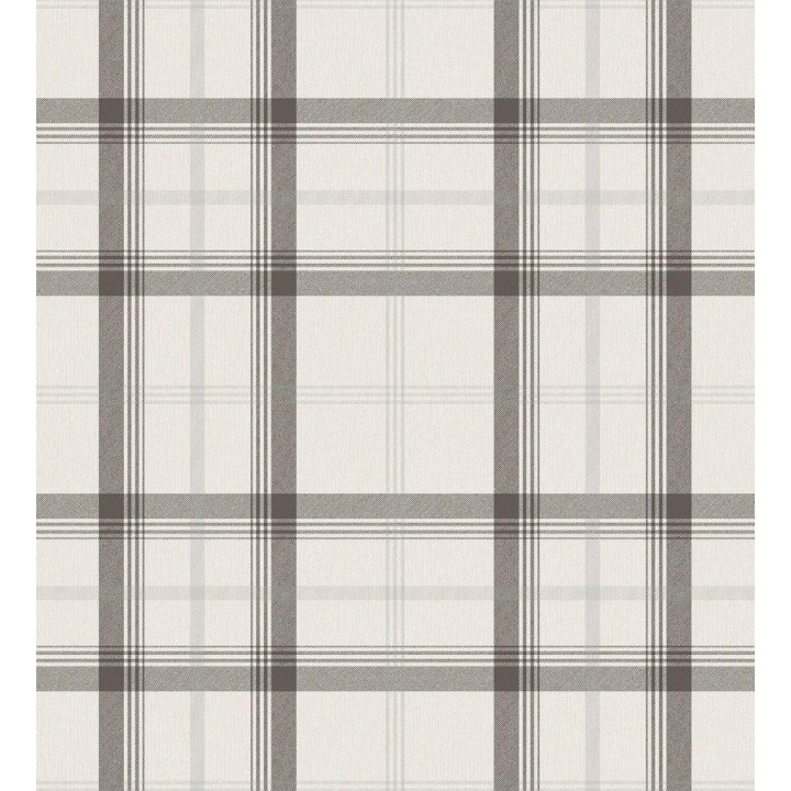 Papel pintado cuadros escoceses tonos grises - Harvard Classic 680095