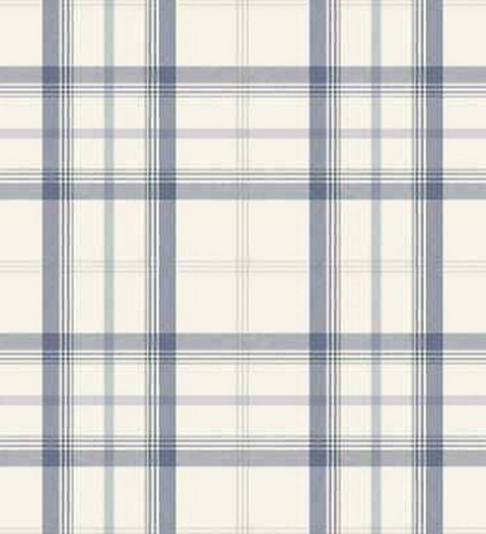 Papel pintado cuadros escoceses cuadros azules - Harvard Classic 680096