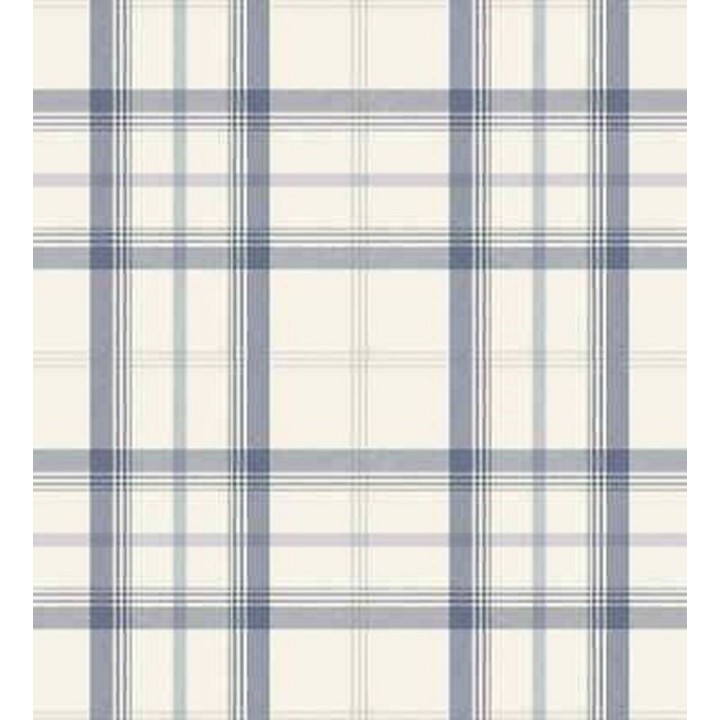 Papel pintado cuadros escoceses cuadros azules - Harvard Classic 680096