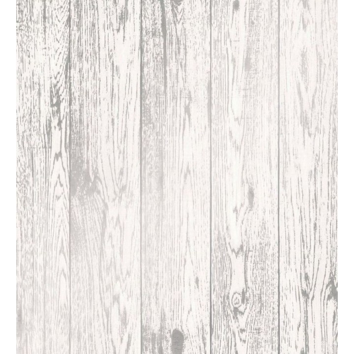 Papel pintado listones de madera blanca vetas grises - Porto Taranto 680106