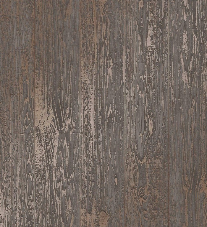 Papel pintado listones de madera oscura con vetas metalizadas color cobre - Porto Taranto 680108