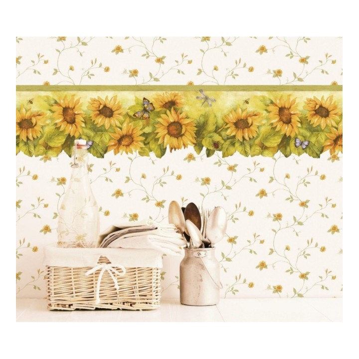 Papel pintado margaritas y espigas de trigo - Fabies 119547