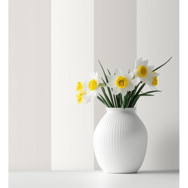 Papel pintado vinílico de rayas anchas grises y blancas - Raya Devon Vinyl 680241