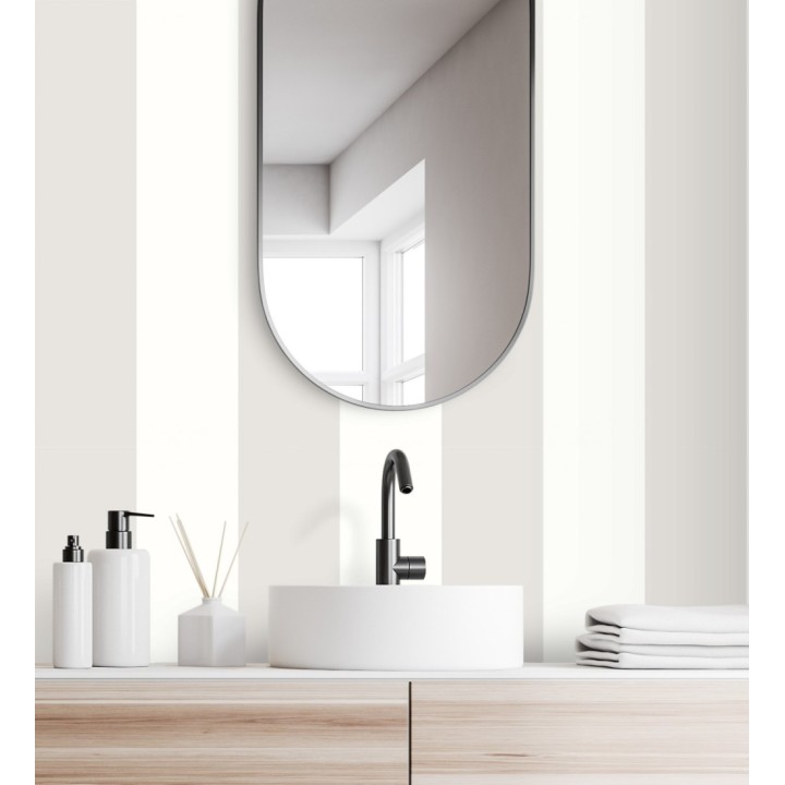 Papel pintado vinílico de rayas anchas grises y blancas - Raya Devon Vinyl 680241