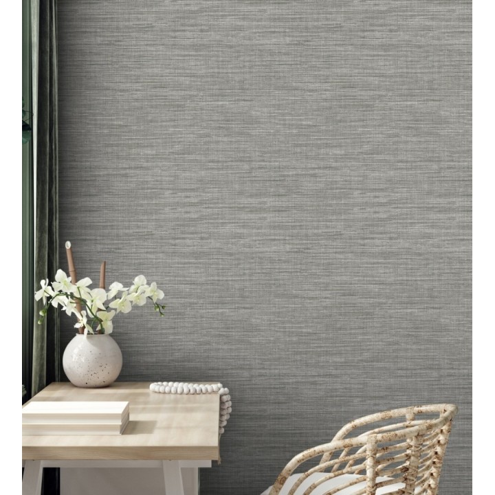 Papel pintado efecto fibra vegetal tejida y teñida con textura - Soho Fabric 680579